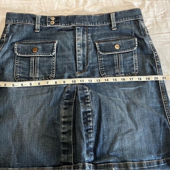 Gap 1969 Larchmont Denim Front Pleat Mini Skirt Womens Sz 33/16 EUC - Picture 12 of 14